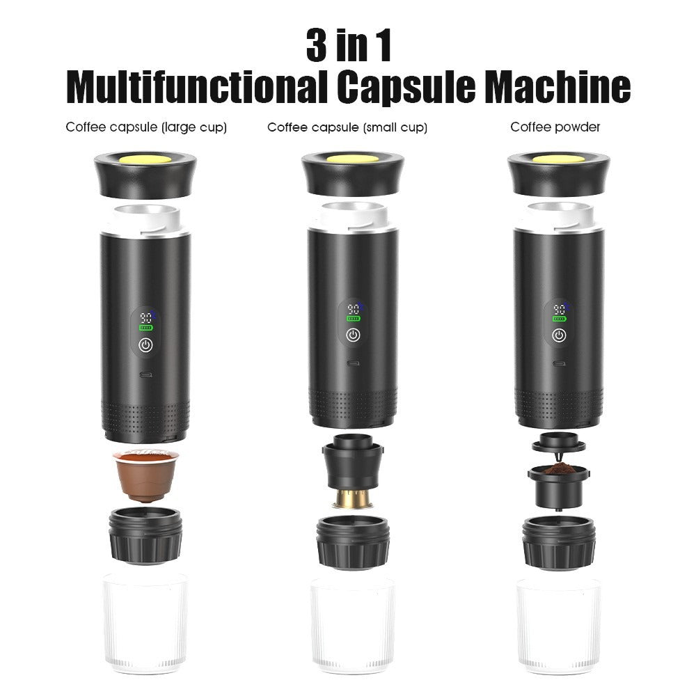 3-in-1 multifunctional capsule machine with various components on a white background
